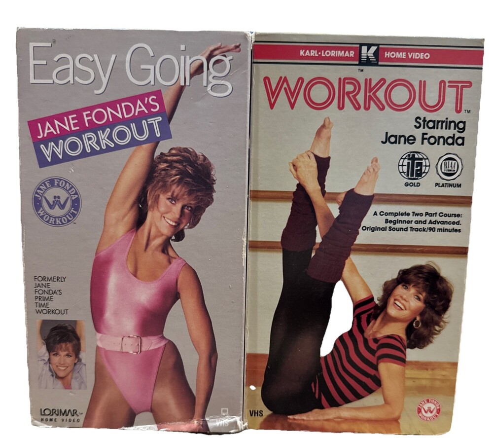 JANE FONDA Workouts Fitness Exercise Aerobics VHS Lot Of 2 Videos